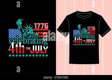 Juli Happy Independence Day T-Shirt Design inspirierende Vektor-Grafik Stock Vektor