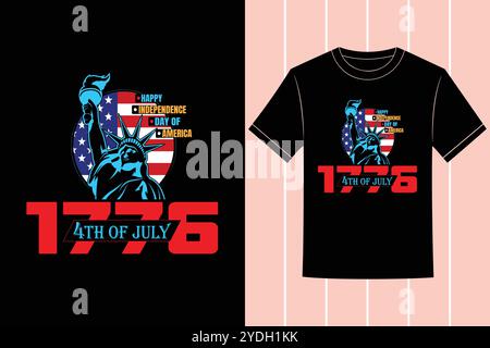 Juli Happy Independence Day T-Shirt Design inspirierende Vektor-Grafik Stock Vektor