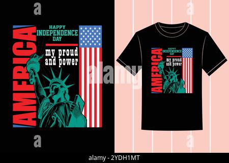 US-amerikanisches T-Shirt-Design und stolzer amerikanischer Inspirationsvektor Stock Vektor