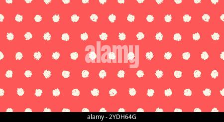 Nahtloses Muster mit Punktmuster und handbemalten Kreisen. Vektorgrafik Stock Vektor