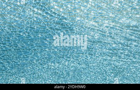 Blaue Glasbruchstruktur in kleinen Stücken Stockfoto
