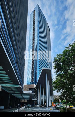 Singapur - 13. August 2024: Wolkenkratzer im Marina Bay Financial Centre Stockfoto