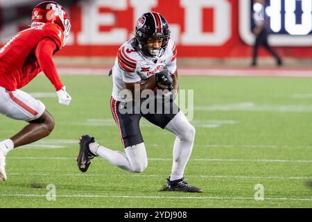 26. Oktober 2024: Der Utah Utes Wide Receiver Dorian Singer (3) läuft nach einem Spiel zwischen den Utah Utes und den Houston Cougars in Houston, Texas. Trask Smith/CSM Stockfoto