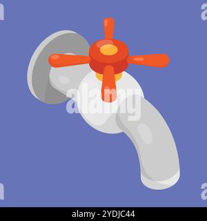 Symbol für Leitungswasser Vektor. Abbildung Wasserbadehahn. Badezimmer Wasserhahn Illustrationsvektor Stock Vektor