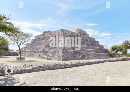 Canada de la Virgen ist eine kleine archäologische Stätte in der Nähe von San Miguel de Allende, die um 540-1050 n. Chr. von der Zivilisation der Otomi besetzt wurde. Stockfoto