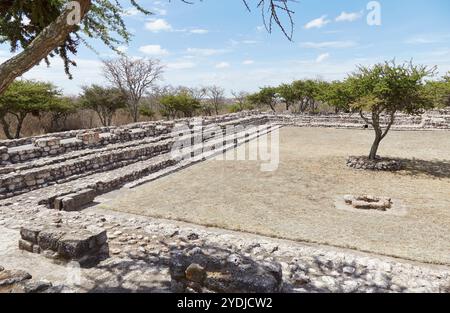 Canada de la Virgen ist eine kleine archäologische Stätte in der Nähe von San Miguel de Allende, die um 540-1050 n. Chr. von der Zivilisation der Otomi besetzt wurde. Stockfoto