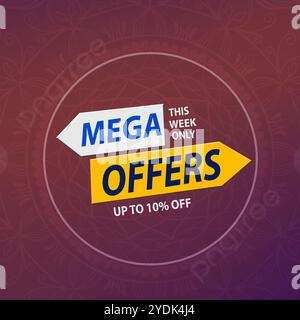 10 % Rabatt auf Sonderaktionen, Vorlage für Produktwerbung, Webbanner, Faltblätter, Zertifikate und Postkarten. Vektorbanner, Stock Vektor
