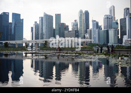 10.05.2019, Singapur, Republik Singapur, Asien, Blick auf die Skyline des Geschäftsviertels in Marina Bay, Asien Stockfoto