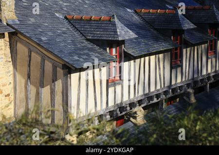 Ehemaliges Waschhaus Lavoirs de la Garenne am Fluss Le Marle, Altstadt von Vannes, Breton Gwened, Departement Morbihan, Region Bretagne Breizh, Frankreich Stockfoto