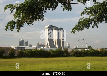 22. November 2018, Singapur, Republik Singapur, Asien, Blick auf das Marina Bay Sands Hotel vom Marina South Pier, Asien Stockfoto