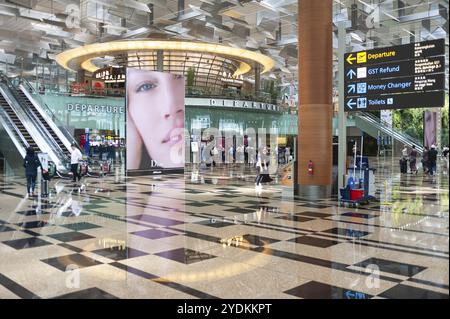 31.01.2020, Singapur, Republik Singapur, Asien, Blick auf die moderne Abflughalle von Terminal 3 am Flughafen Changi, Asien Stockfoto