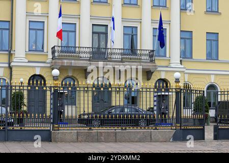 Helsinki, Finnland. 30. August 2018. Blick auf den Präsidentenpalast in Helsinki, Finnland während des Besuchs des französischen Präsidenten Emmanuel Macron Stockfoto