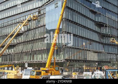 12.06.2019, Berlin, Deutschland, Europa, Neubau des Geschäftsgebäudes Cube Berlin am Washingtonplatz in Mitte, direkt neben der Hauptbahn Stockfoto