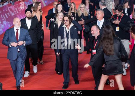 Rom, Italien. Oktober 2024. Schauspieler Johnny Depp besucht den roten Teppich von „Modì – drei Tage auf dem Flügel des Wahnsinns“ während der neunzehnten Ausgabe des Rome Film fest am 26. Oktober 2024 (Foto: Matteo Nardone/Pacific Press/SIPA USA) Credit: SIPA USA/Alamy Live News Stockfoto