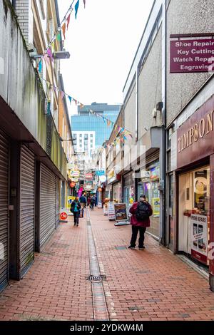 Blick auf die Union Street im Reading Town Centre, Berkshire, Großbritannien Stockfoto