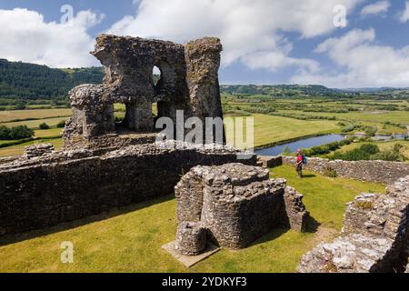 Dryslwyn Castle Ruin, Tywi Valley, Wales, Großbritannien Stockfoto