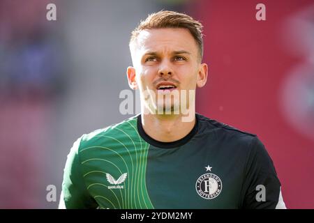 Utrecht, Niederlande. Oktober 2024. Utrecht - Feyenoord-Keeper Timon Wellenreuther während der zehnten Runde der Eredivisie-Saison 2024/2025. Das Spiel findet am 27. Oktober 2024 im Stadion Galgenwaard in Utrecht statt. Credit: Box to Box Pictures/Alamy Live News Stockfoto