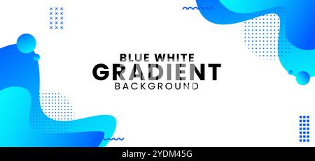Flüssiger abstrakter Hintergrund. Social Media Fluid Vector Banner Template Design mit blauer Farbe, Websites. Wellige Formen, blauer Hintergrund Stock Vektor