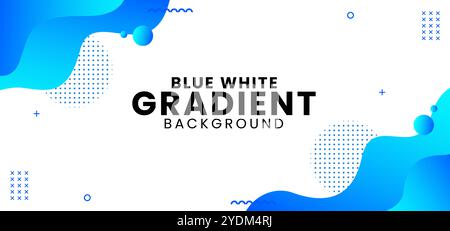 Flüssiger abstrakter Hintergrund. Social Media Fluid Vector Banner Template Design mit blauer Farbe, Websites. Wellige Formen, blauer Hintergrund Stock Vektor