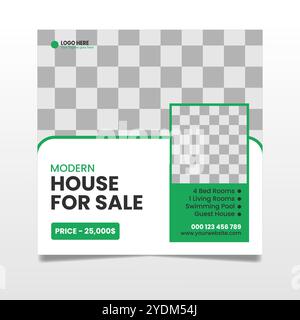 Moderne Immobilien Social Media Post Design Vorlage Kostenlose Vektor Stock Vektor