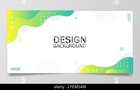 Abstrakter flüssiger Hintergrund in grünen und gelben Farben. Geeignet für Präsentationen, Web, Banner, Poster, Layouts, usw. Stock Vektor