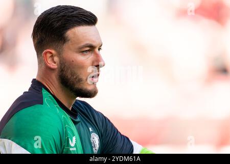 Utrecht, Niederlande. Oktober 2024. UTRECHT, NIEDERLANDE - 27. OKTOBER: Justin Bijlow aus Feyenoord während des niederländischen Eredivisie-Spiels zwischen dem FC Utrecht und Feyenoord im Stadion Galgenwaard am 27. Oktober 2024 in Utrecht, Niederlande. (Foto von Joris Verwijst/Orange Pictures) Credit: Orange Pics BV/Alamy Live News Stockfoto