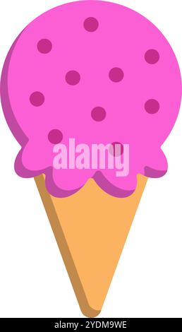 Eiscreme-Symbol für Erdbeerkegel. Vektor. Stock Vektor