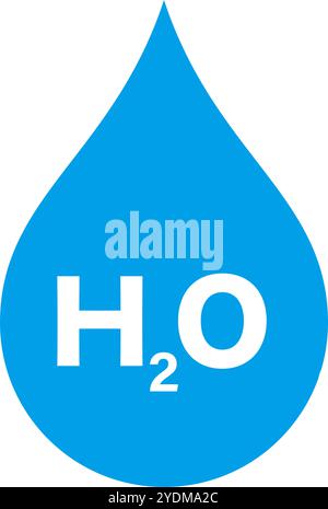 H2O-Symbol. Wassersymbol. Editierbarer Vektor. Stock Vektor