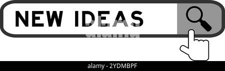 Suchbanner in Wort neue Ideen mit dem Lupensymbol auf weißem Hintergrund Stock Vektor