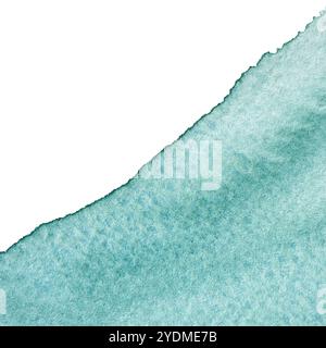 Abstrakter Aquarellhintergrund isoliert auf weiß. Handgemalter grüner blauer Hintergrund Stockfoto