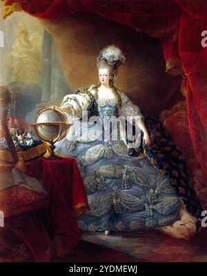 Porträt von Marie Antoinette (1755–1793) von Jacques Fabien Gauthier d’Agoty (1710–1781). Musée de Versailles. Stockfoto