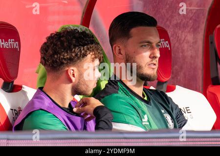 Utrecht, Niederlande. Oktober 2024. UTRECHT, NIEDERLANDE - 27. OKTOBER: Justin Bijlow aus Feyenoord während des niederländischen Eredivisie-Spiels zwischen dem FC Utrecht und Feyenoord im Stadion Galgenwaard am 27. Oktober 2024 in Utrecht, Niederlande. (Foto von Joris Verwijst/Orange Pictures) Credit: Orange Pics BV/Alamy Live News Stockfoto