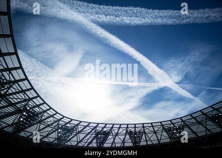 London, Großbritannien. Oktober 2024. London, England, 27. Oktober 2024: Stadion vor dem Spiel der Premier League zwischen West Ham und Manchester United im London Stadium. (Pedro Porru/SPP) Credit: SPP Sport Press Photo. /Alamy Live News Stockfoto