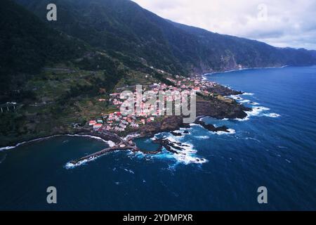 Luftaufnahme der Insel Madeira, Seixal, Portugal. Stockfoto