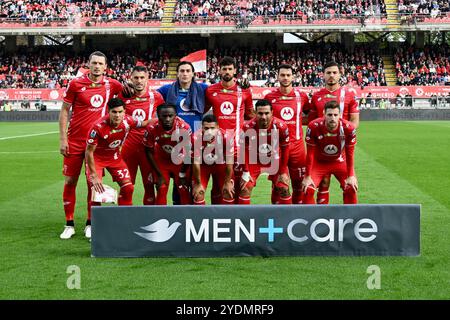 Monza, Italien. Oktober 2024. Das Team von AC Monza während des neunten Fußballspiels der Serie A zwischen Monza und Venezia im U-Power-Stadion in Monza, Italien - Sonntag, 27. Oktober 2024. Sport - Fußball (Foto AC Monza/LaPresse von Studio Buzzi) Credit: LaPresse/Alamy Live News Stockfoto