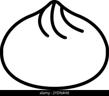 Symbol für gedämpftes Fleischbrötchen. Chinesisches Brötchen. Bao-Symbol. Editierbarer Vektor. Stock Vektor