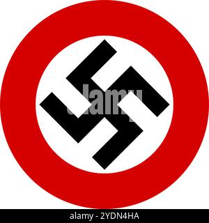 Kreisflagge von Nazi-Deutschland-Symbol. Editierbarer Vektor. Stock Vektor