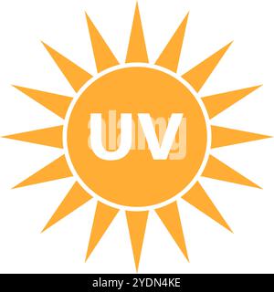 UV-Sonnensymbol. Ultraviolett-Symbol. Editierbarer Vektor. Stock Vektor