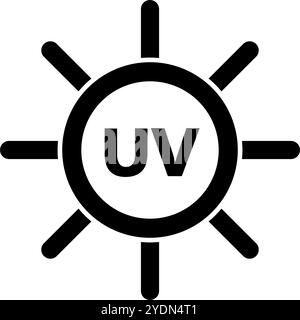 Einfaches UV-Sonnensymbol. Editierbarer Vektor. Stock Vektor