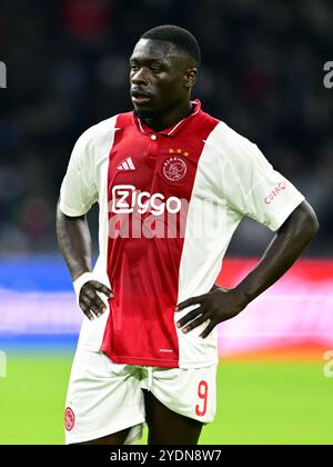 AMSTERDAM: Brian Brobbey of Ajax während des niederländischen Eredivisie-Spiels zwischen AFC Ajax Amsterdam und Willem II in der Johan Cruijff Arena am 27. Oktober 2024 in Amsterdam. ANP OLAF KRAAK Stockfoto