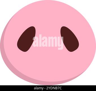 Flaches Design mit Schweinsnase. Snout-Symbol. Editierbarer Vektor. Stock Vektor