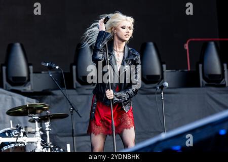 Reggio Emilia, Italien. März 2024. Taylor Momsen von The Pretty Reconcess tritt am 25. Mai 2024 in der RCF Arena Campovolo in Reggio Emilia auf. (Foto: Roberto Finizio/NurPhoto) Credit: NurPhoto SRL/Alamy Live News Stockfoto