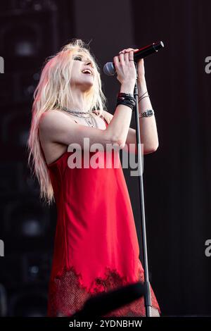 Reggio Emilia, Italien. März 2024. Taylor Momsen von The Pretty Reconcess tritt am 25. Mai 2024 in der RCF Arena Campovolo in Reggio Emilia auf. (Foto: Roberto Finizio/NurPhoto) Credit: NurPhoto SRL/Alamy Live News Stockfoto