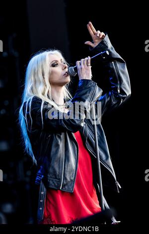 Reggio Emilia, Italien. März 2024. Taylor Momsen von The Pretty Reconcess tritt am 25. Mai 2024 in der RCF Arena Campovolo in Reggio Emilia auf. (Foto: Roberto Finizio/NurPhoto) Credit: NurPhoto SRL/Alamy Live News Stockfoto