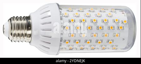 Energiesparende LED-Lampe isoliert auf weißem Hintergrund Stockfoto