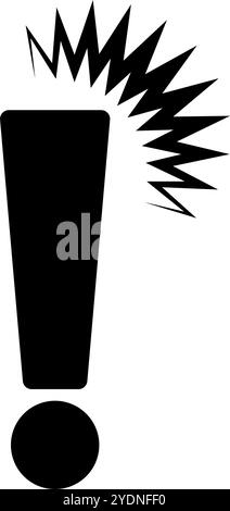 Symbol für die Reaktionssilhouette. Überraschung oder Warnung. Editierbarer Vektor. Stock Vektor