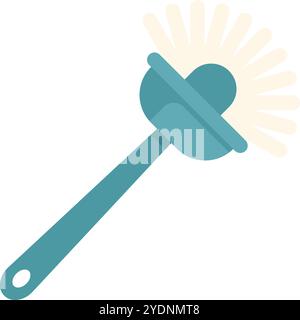 Diese Vektor-Illustration zeigt eine blaue Reinigungsbürste mit weißen Borsten, perfekt für Reinigung und Hausarbeit Stock Vektor