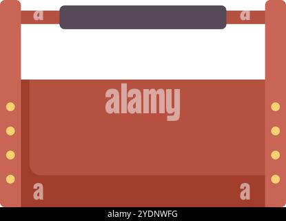 Leere Werkzeugkiste, Holzkiste mit Metallgriff zum Aufbewahren und Tragen von Instrumenten für Bau und Reparatur Stock Vektor