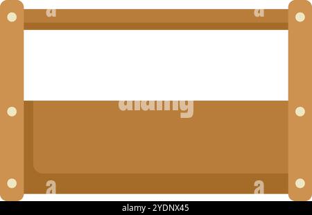 Werkzeugkasten aus Holz mit Griff für Bau und Reparatur auf weißem Hintergrund Stock Vektor