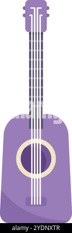 Cartoon-Ukulele stehend, Musikinstrument zum Spielen von Melodien Stock Vektor